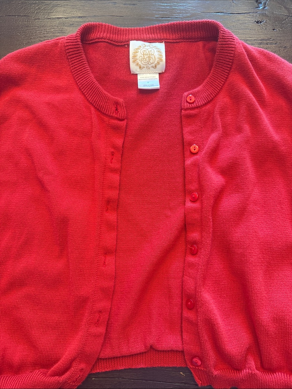The Beaufort Bonnet Company Cherry Red Crewneck Cardigan